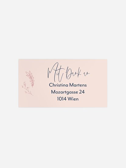 Empfängeraufkleber Geburt Blütenliebe