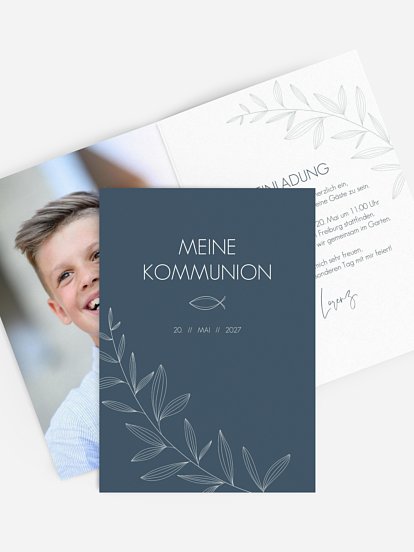 Kommunionseinladung Modern Fish