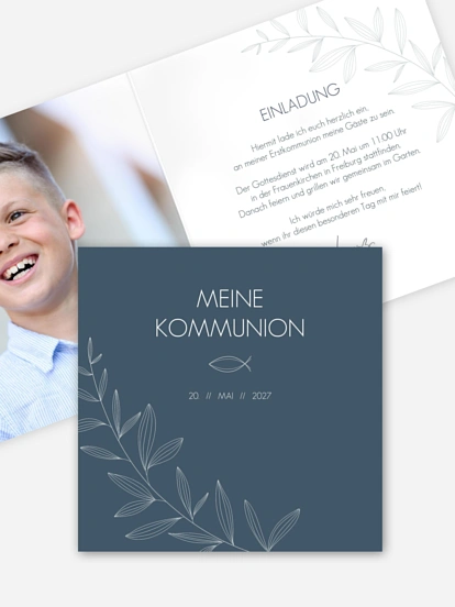 Kommunionseinladung Modern Fish