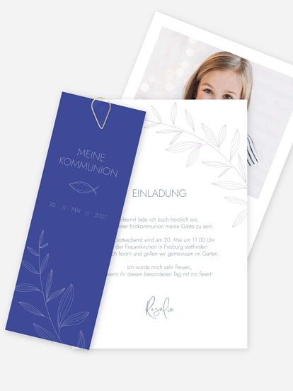 Kommunionseinladung Modern Fish