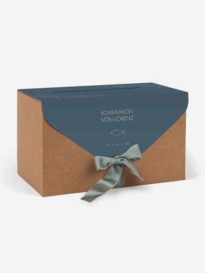 Kartenbox Kommunion Modern Fish