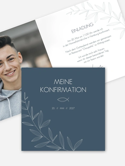 Konfirmationseinladung Modern Fish