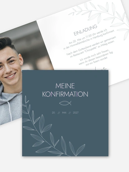 Konfirmationseinladung Modern Fish