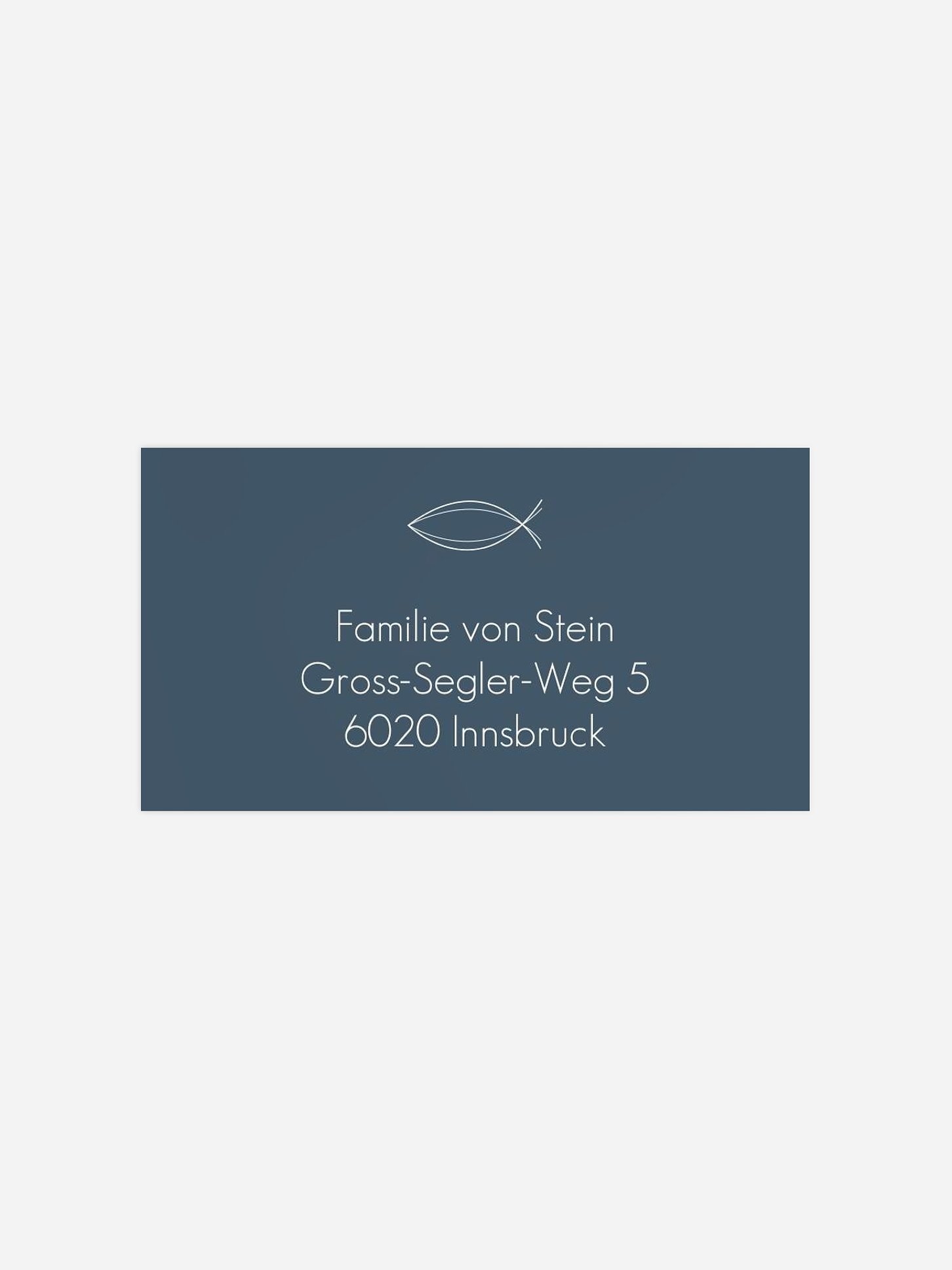 Empfängeraufkleber Konfirmation und Kommunion Modern Fish