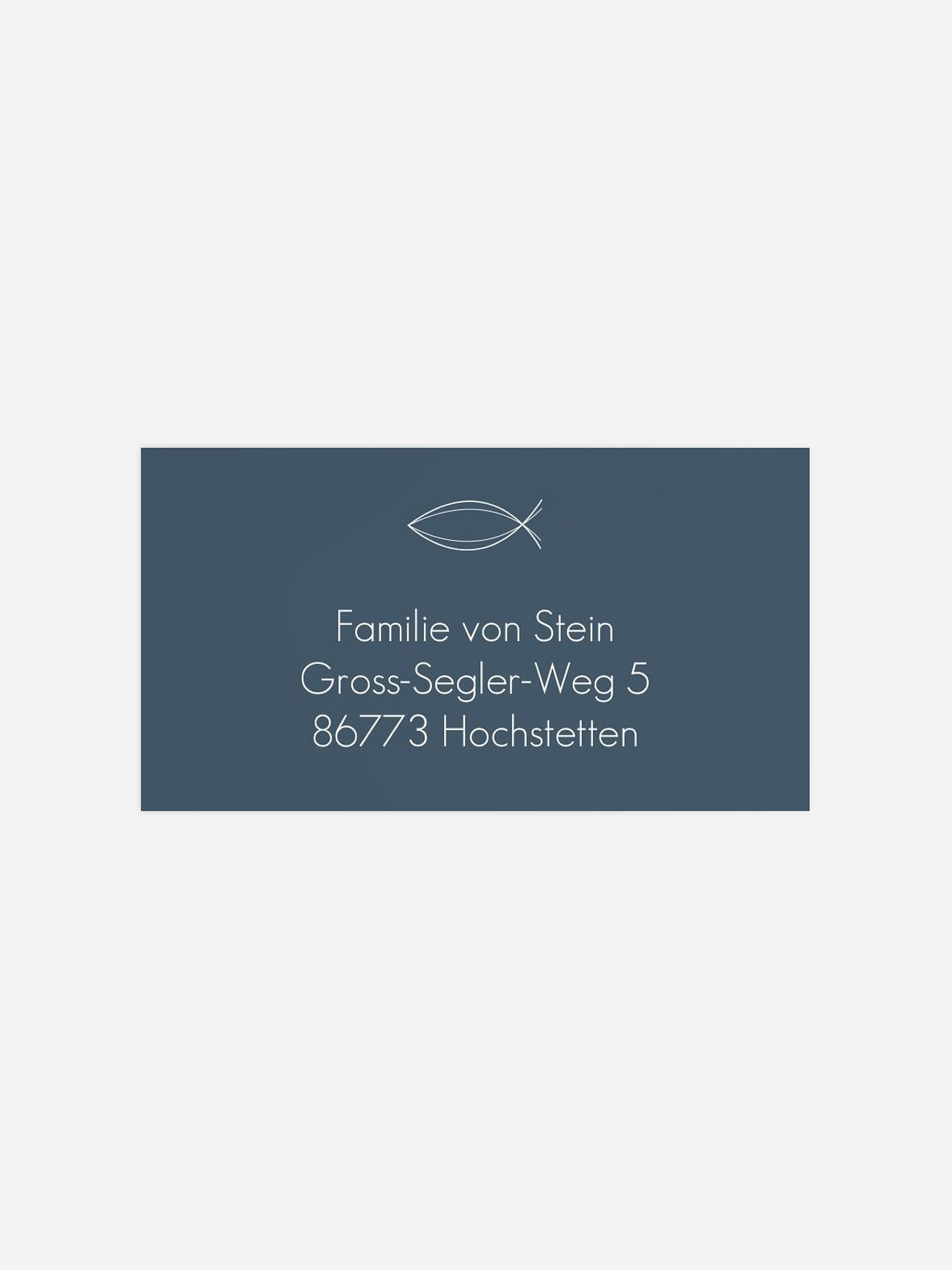 Empfängeraufkleber Konfirmation und Kommunion Modern Fish