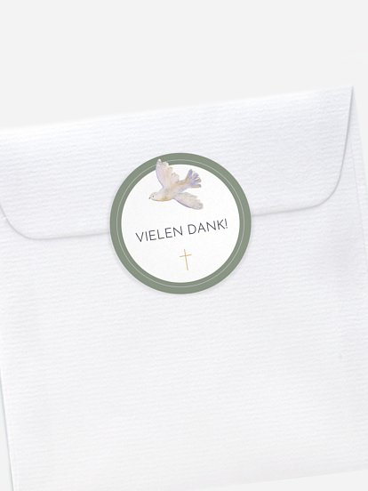 Aufkleber Kommunion Konfirmation Classic Dove