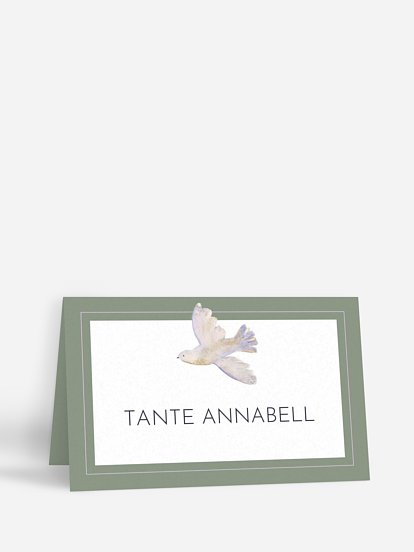 Tischkarte Kommunion Classic Dove