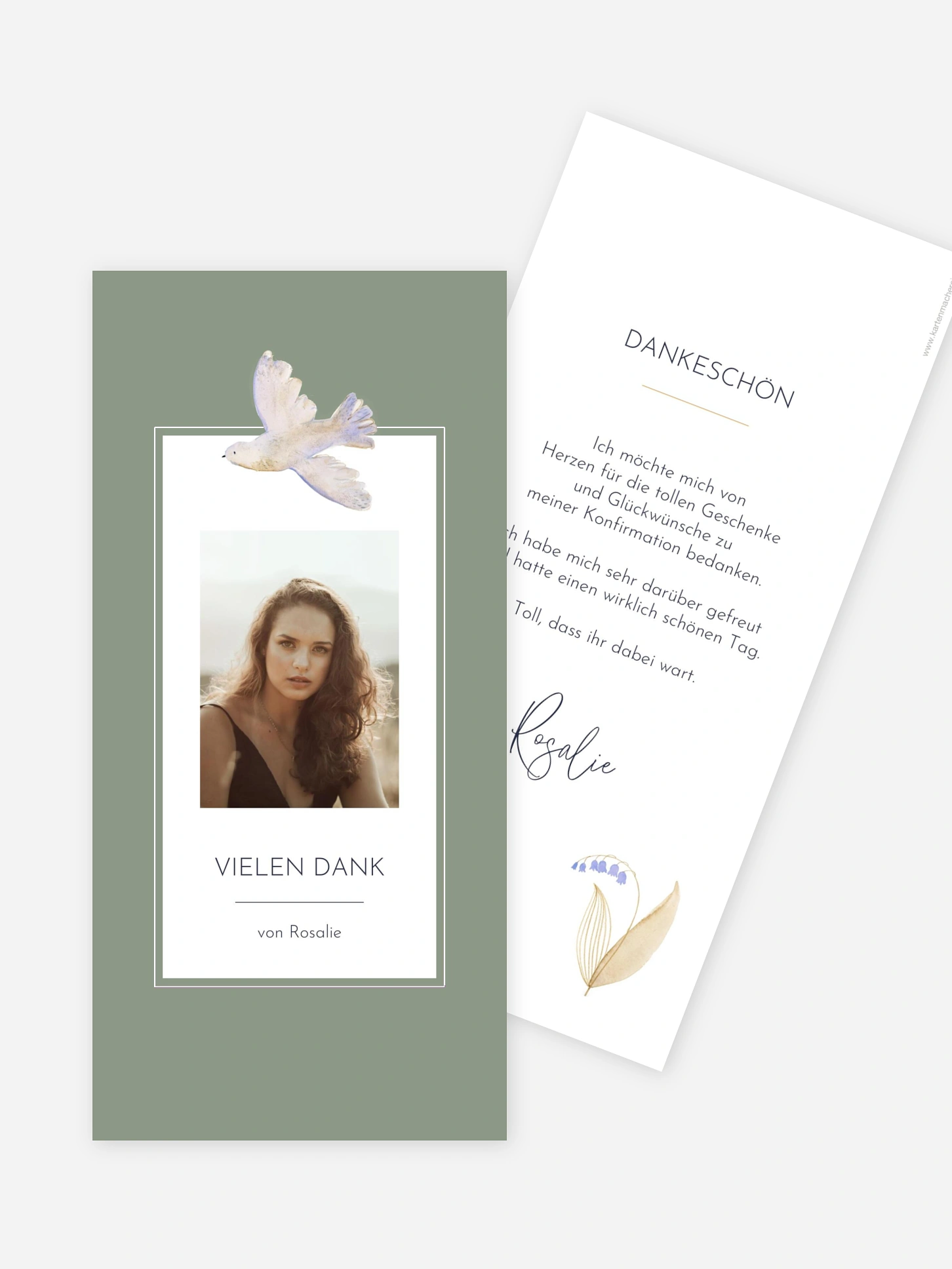 Danksagung Konfirmation Classic Dove