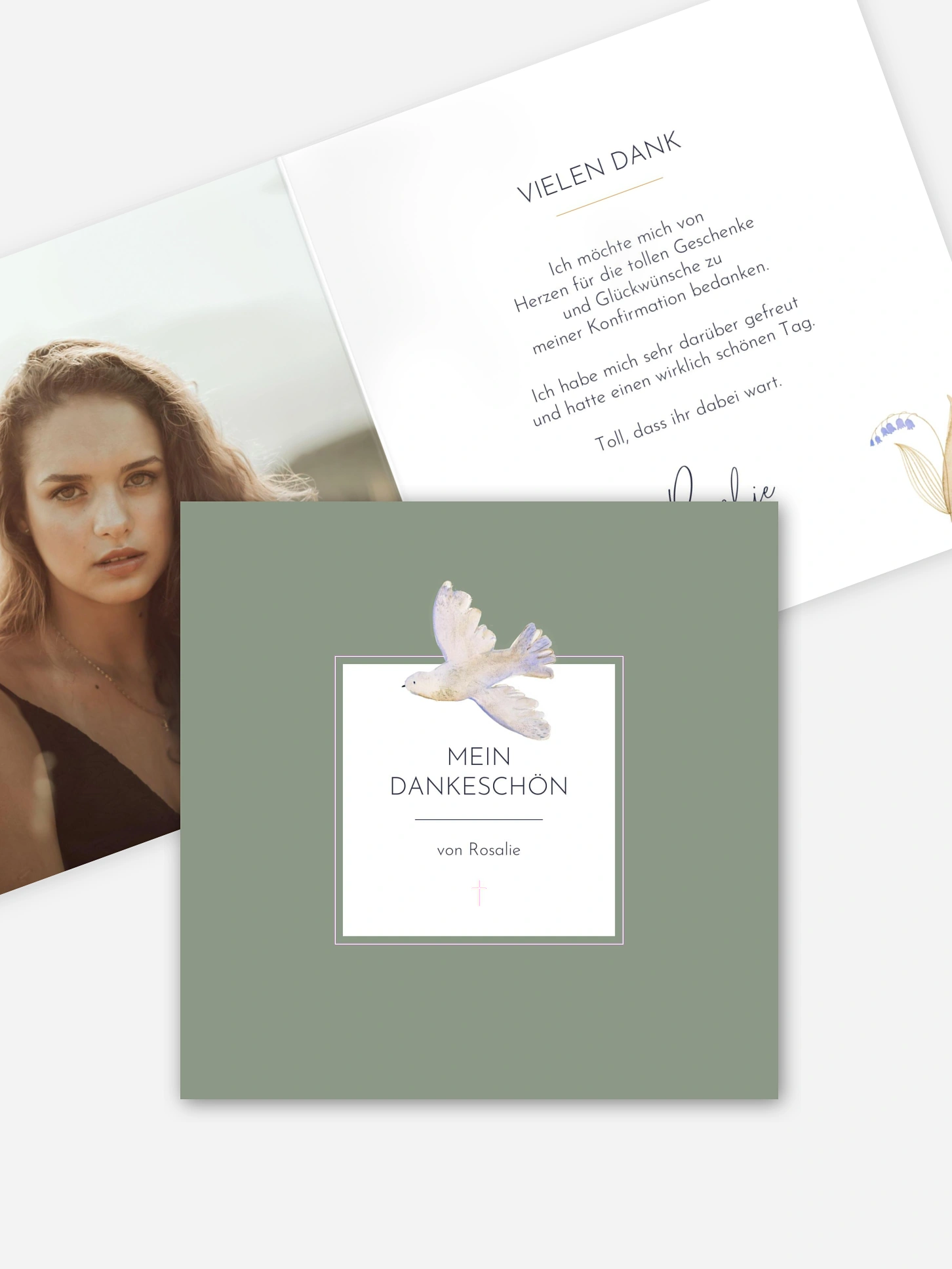 Danksagung Konfirmation Classic Dove