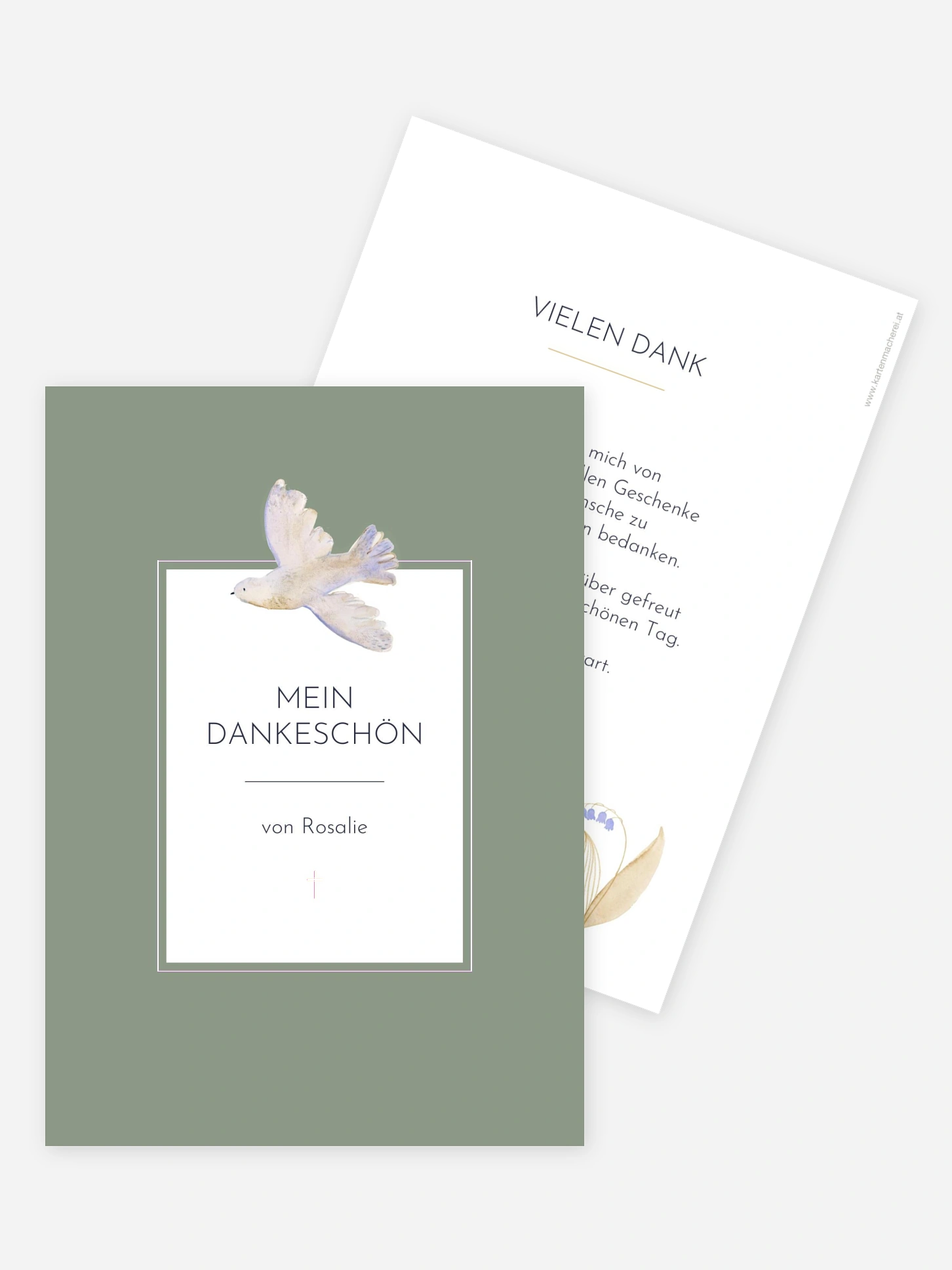Danksagung Konfirmation Classic Dove