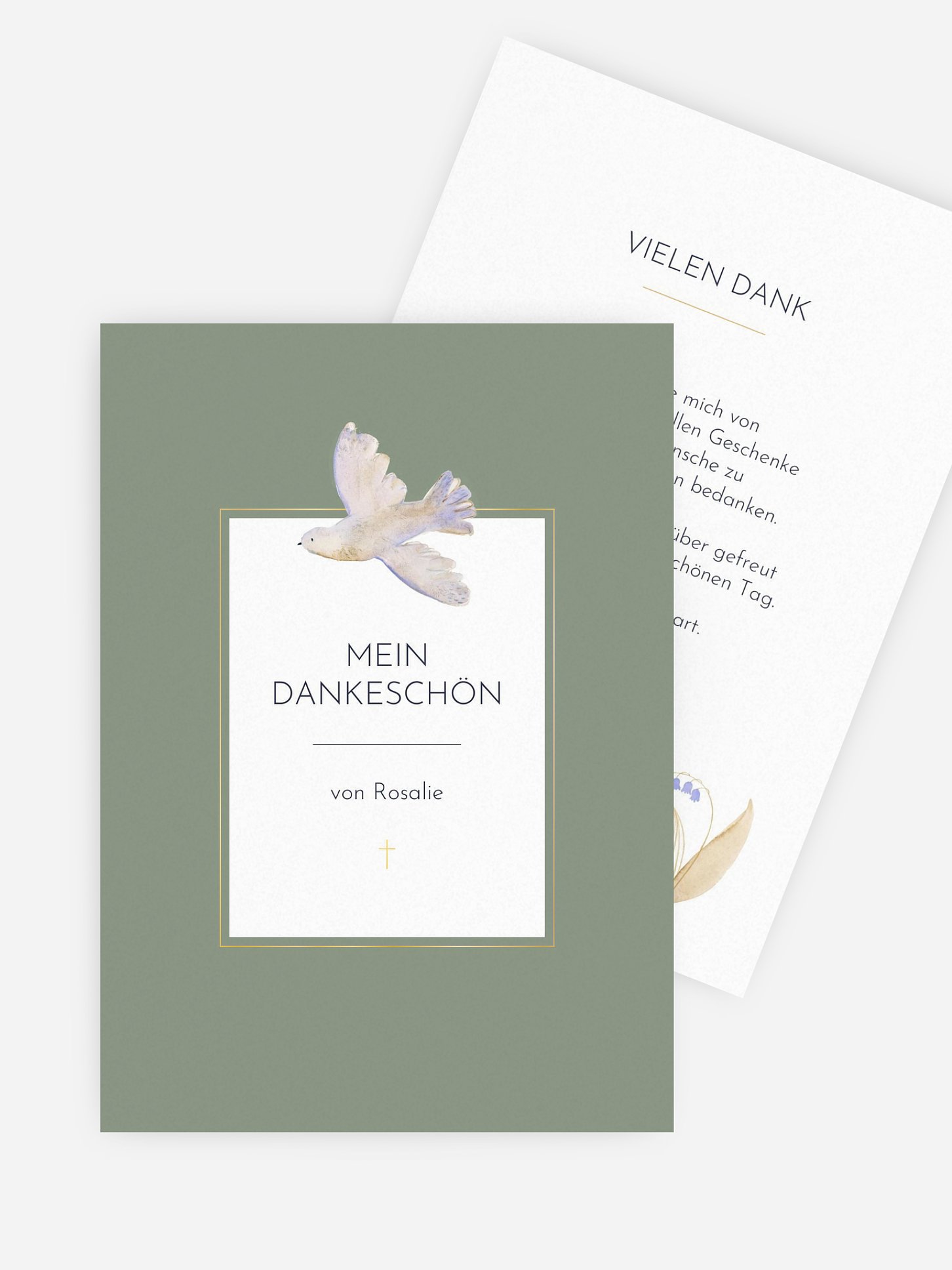 Danksagung Konfirmation Classic Dove