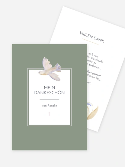 Danksagung Konfirmation Classic Dove
