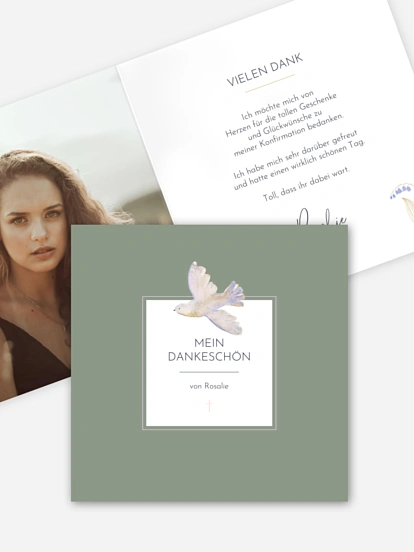 Danksagung Konfirmation Classic Dove