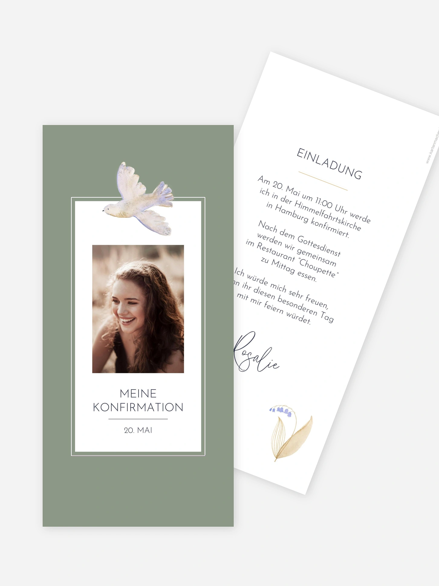 Konfirmationseinladung Classic Dove