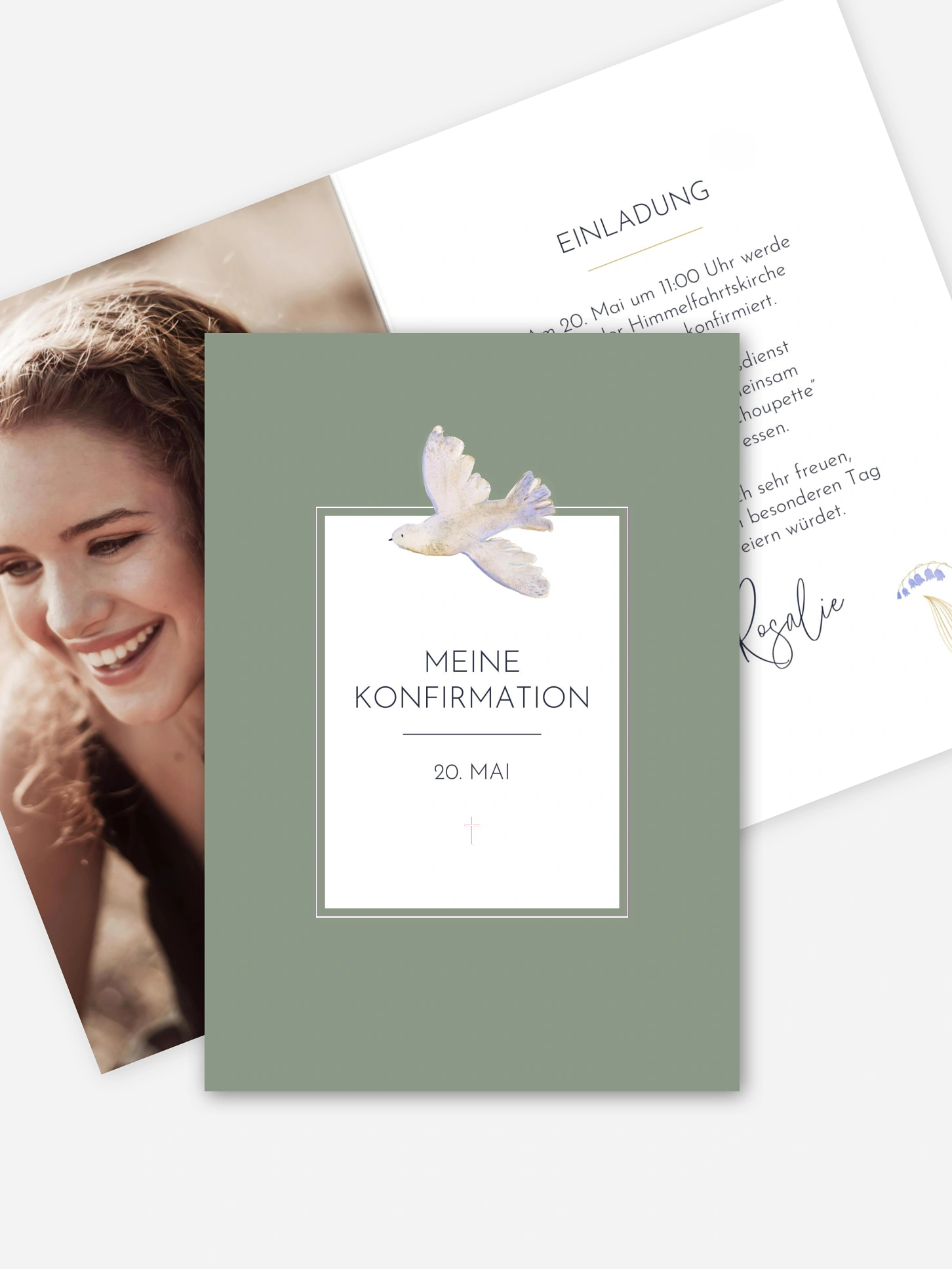 Konfirmationseinladung Classic Dove