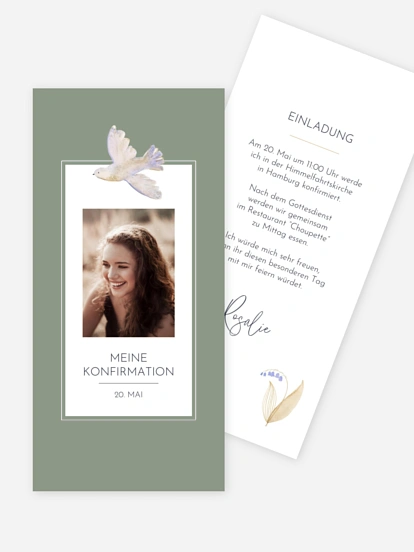 Konfirmationseinladung Classic Dove