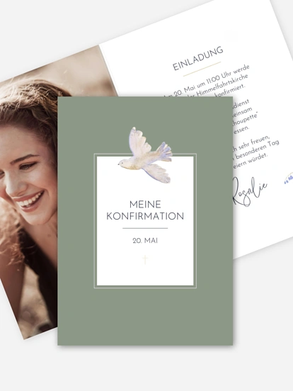 Konfirmationseinladung Classic Dove