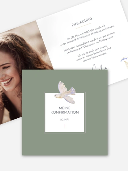 Konfirmationseinladung Classic Dove