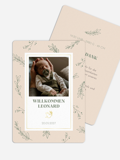 Geburtskarte Blooming Pattern