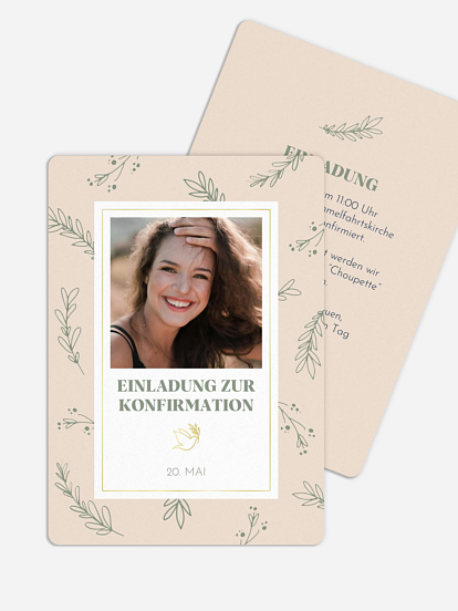 Konfirmationseinladung Blooming Pattern
