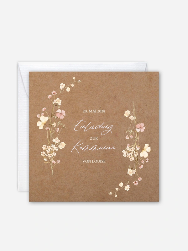 Kommunionseinladung Soft Bloom