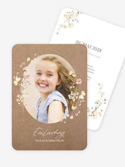 Kommunionseinladung Soft Bloom