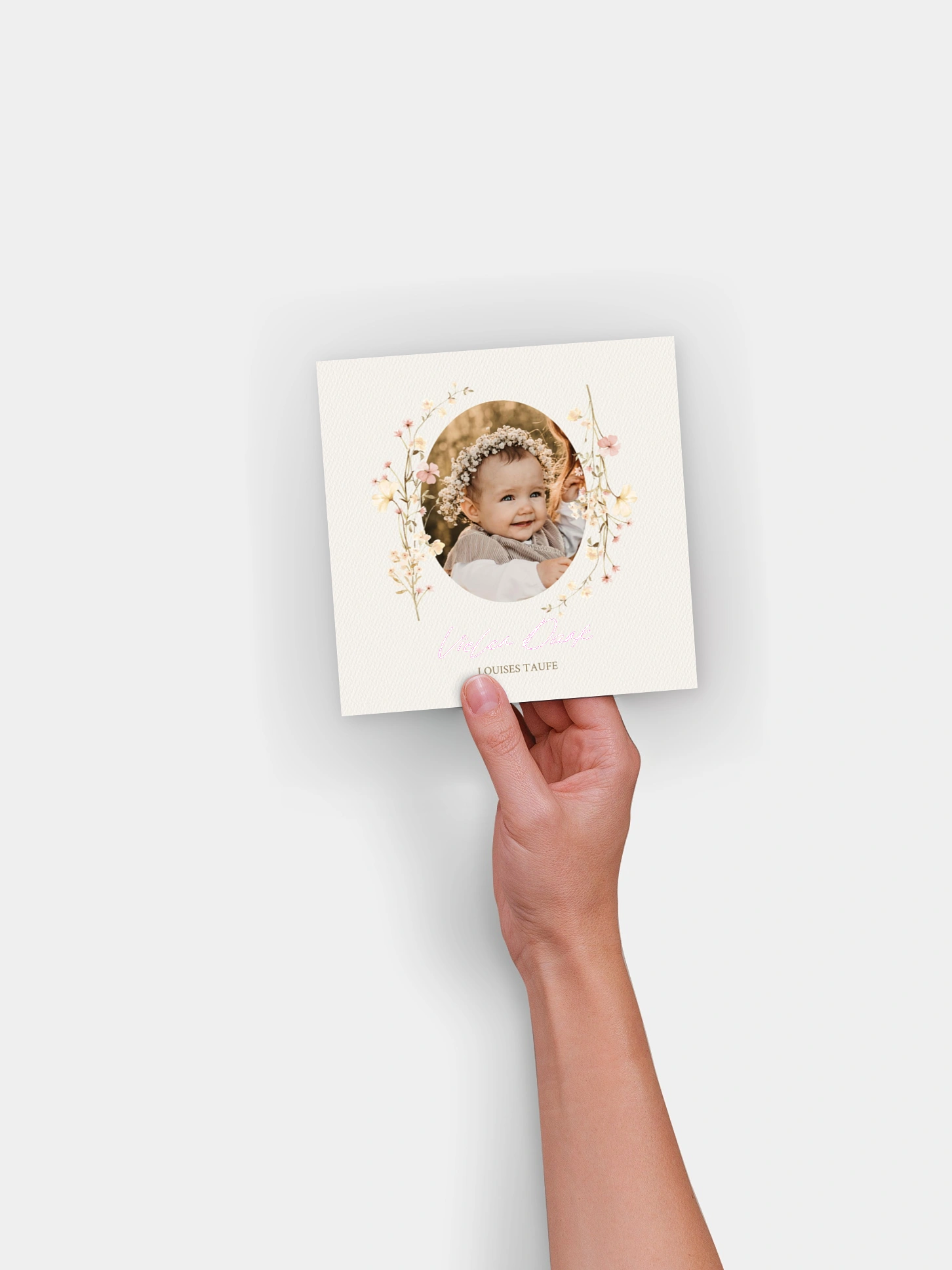 Dankeskarte Taufe Soft Bloom
