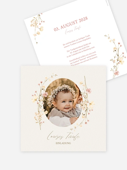 Taufeinladung Soft Bloom