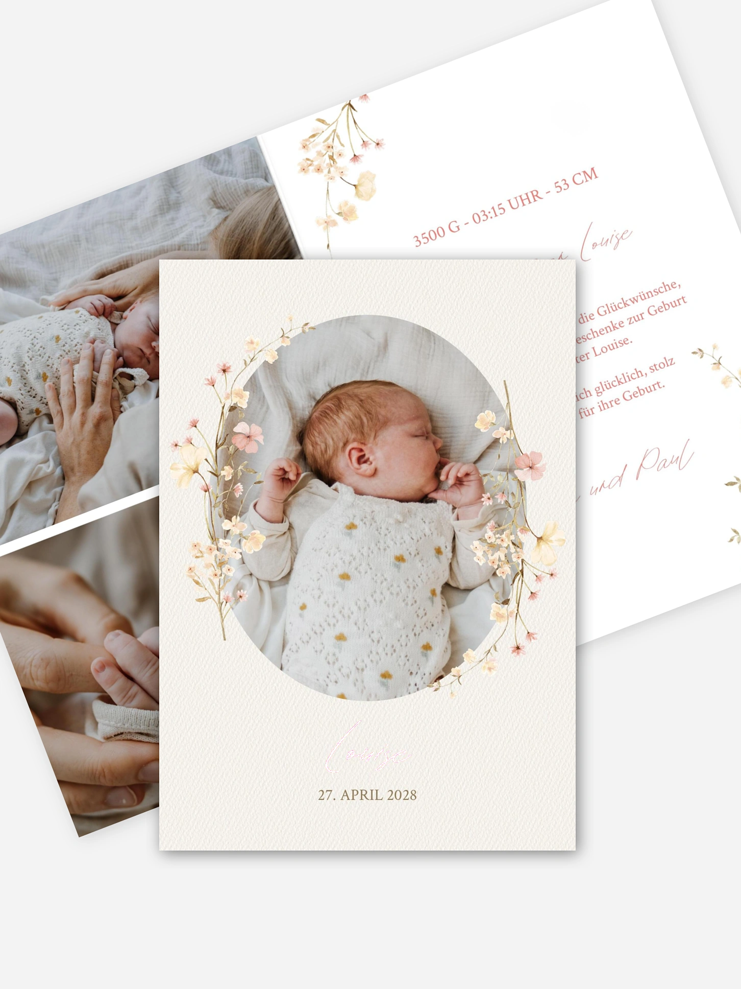 Geburtskarte Soft Bloom