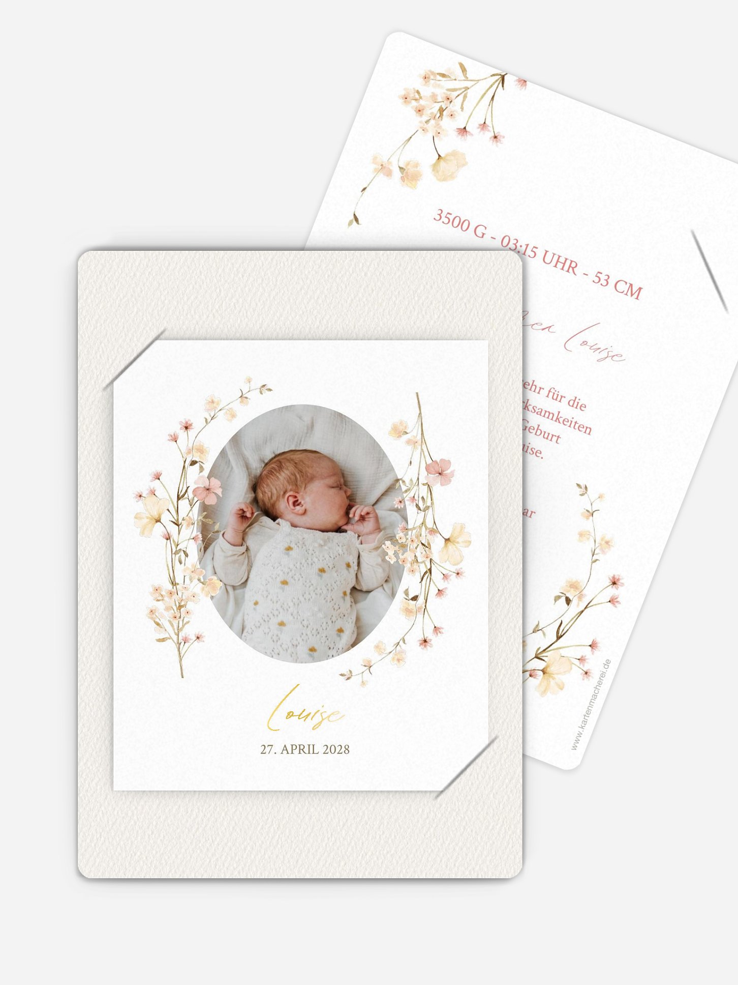 Geburtskarte Soft Bloom