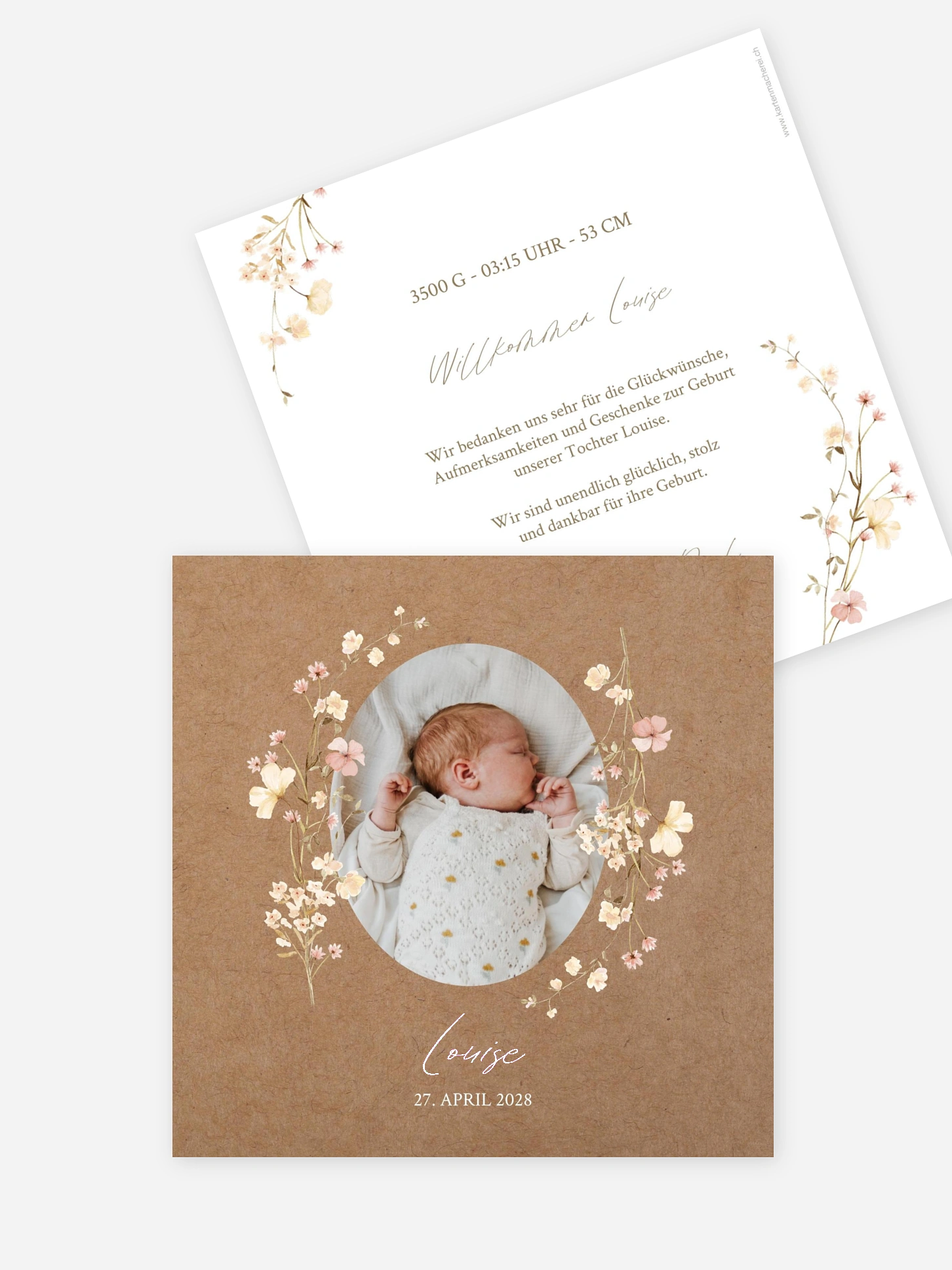 Geburtskarte Soft Bloom
