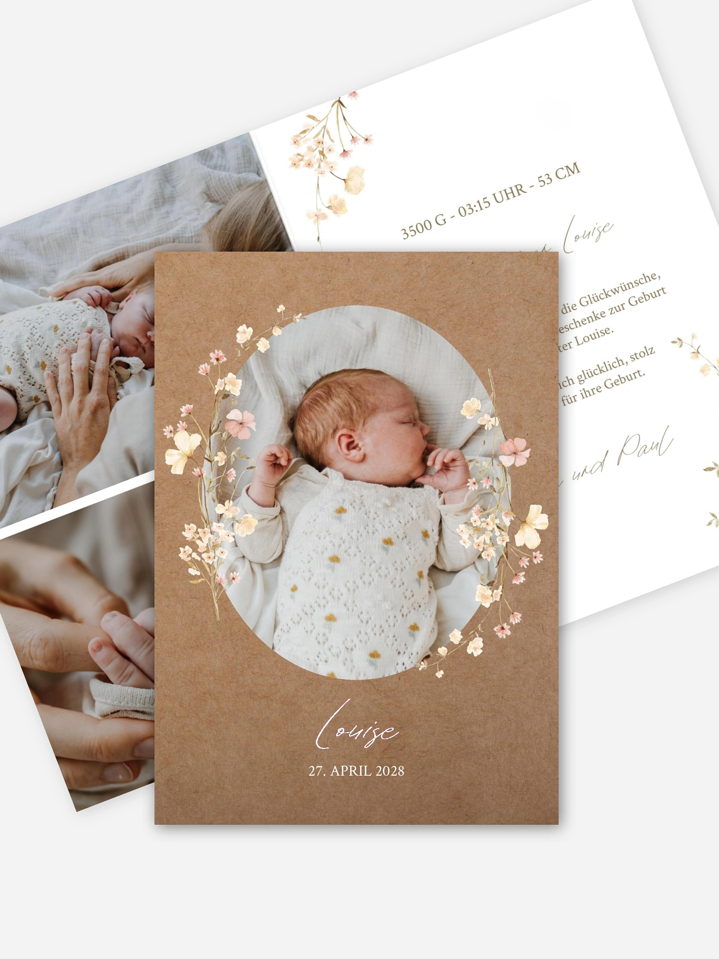 Geburtskarte Soft Bloom