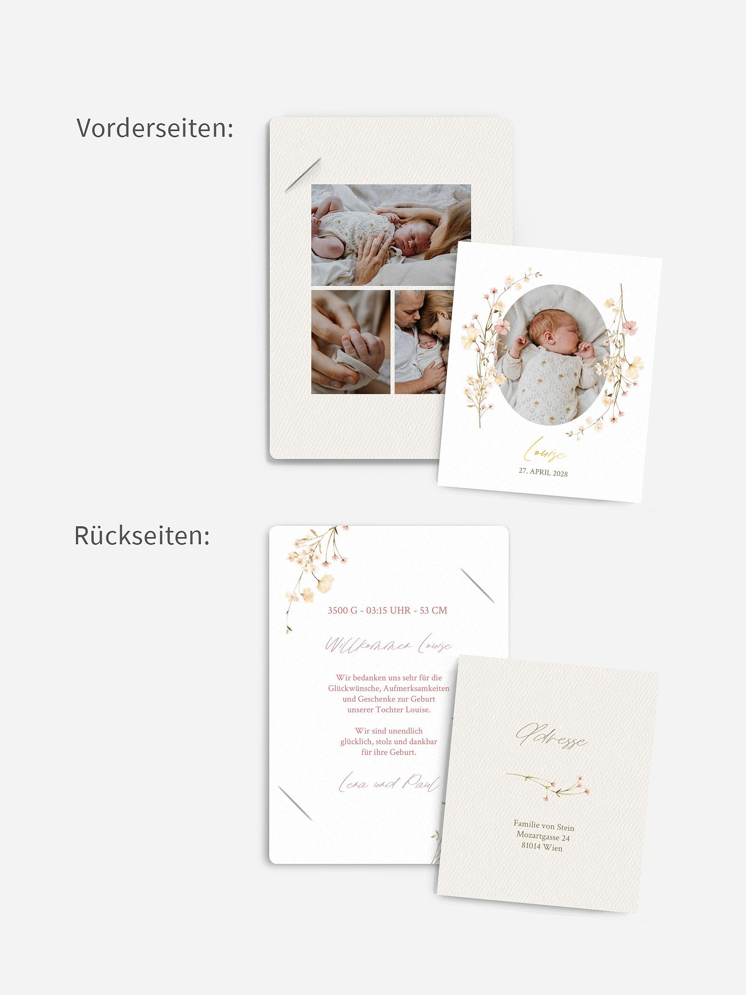 Geburtskarte Soft Bloom