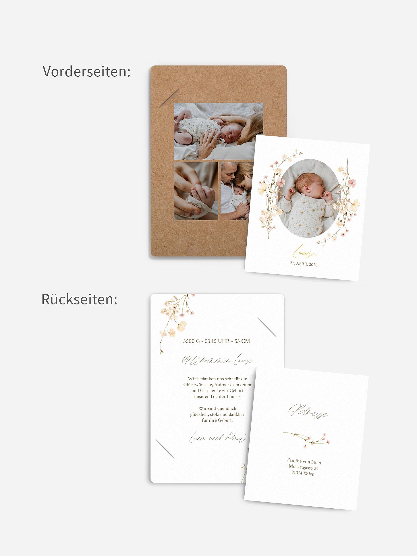 Geburtskarte Soft Bloom