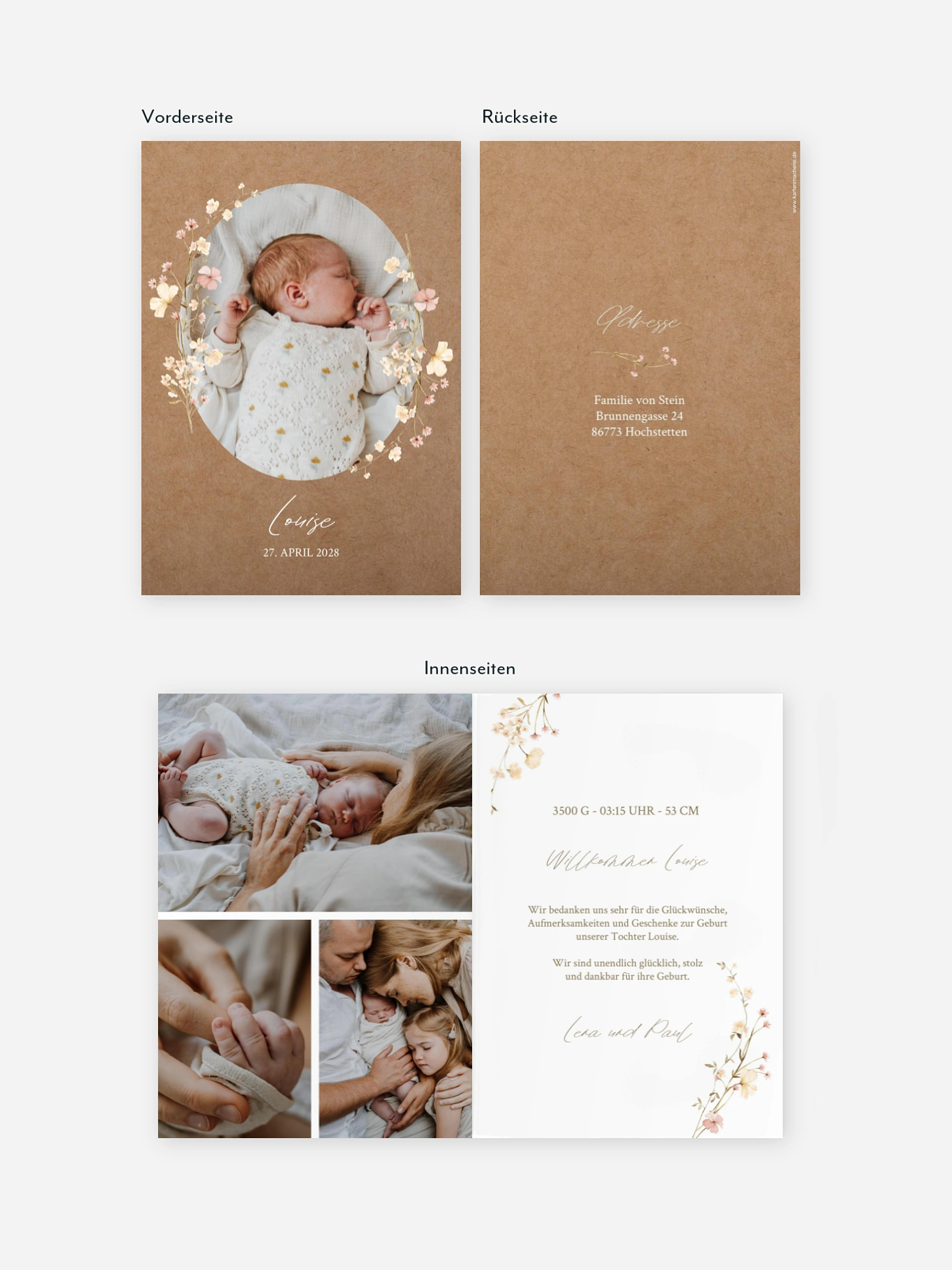 Geburtskarte Soft Bloom