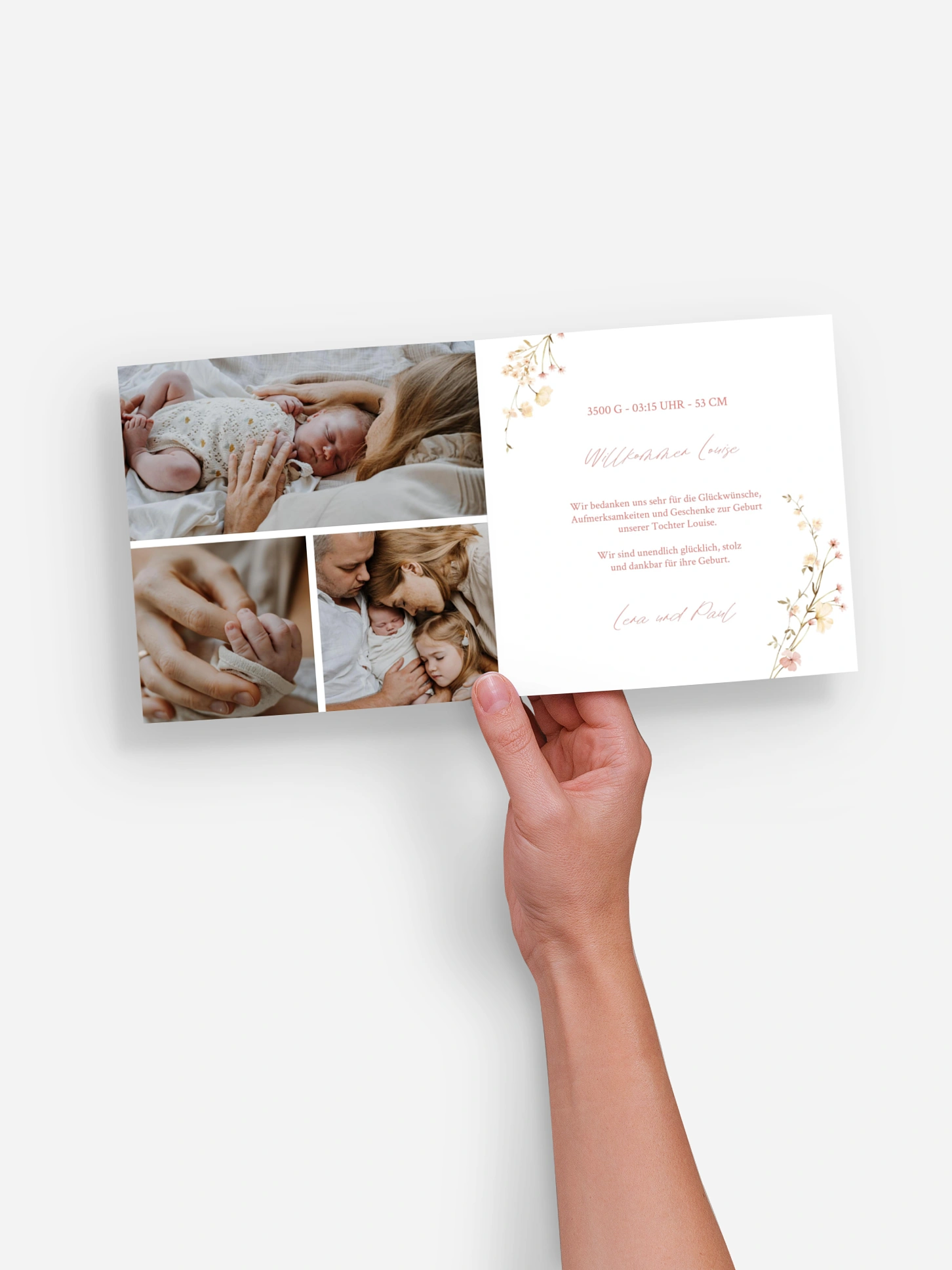 Geburtskarte Soft Bloom
