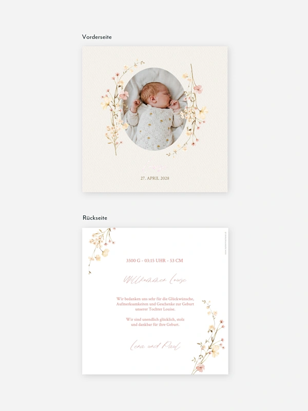 Geburtskarte Soft Bloom