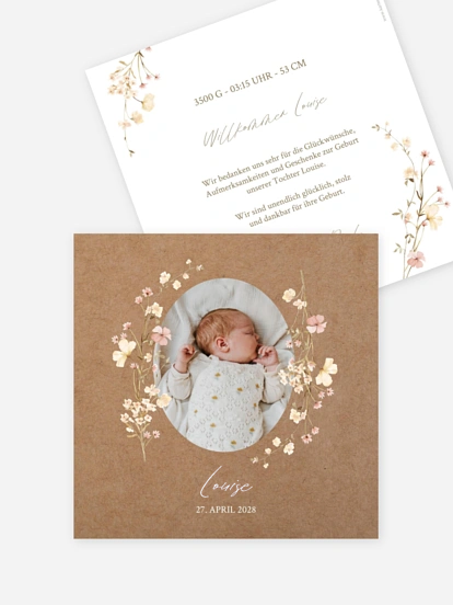 Geburtskarte Soft Bloom