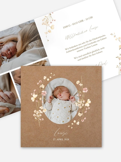 Geburtskarte Soft Bloom