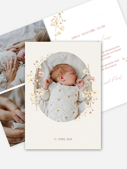 Geburtskarte Soft Bloom