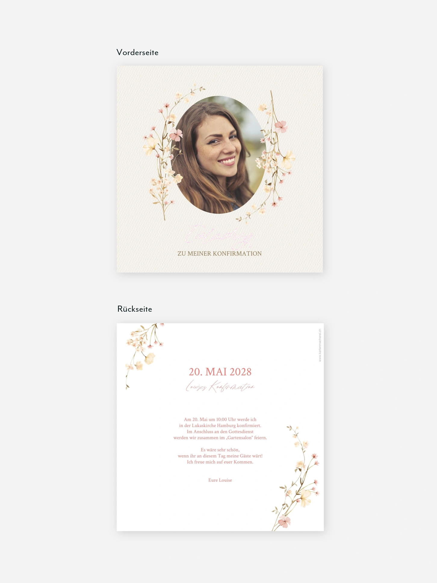 Konfirmationseinladung Soft Bloom
