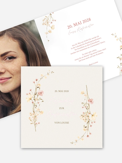 Konfirmationseinladung Soft Bloom