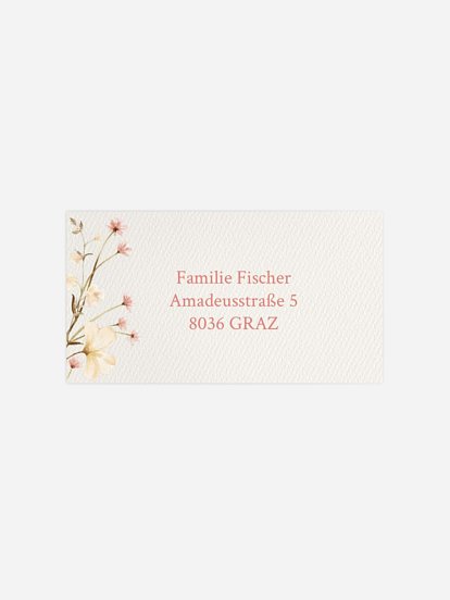 Empfängeraufkleber Konfirmation und Kommunion Soft Bloom