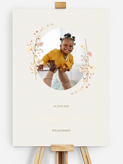 Willkommensschild Taufe Soft Bloom