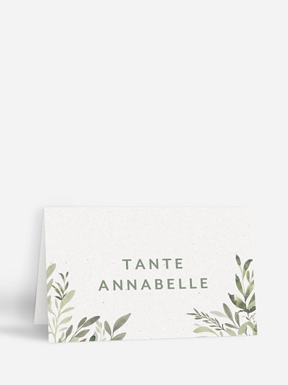 Tischkarte Kommunion Greenery Cross