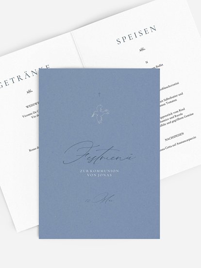 Menükarte Kommunion Zeichen der Freude