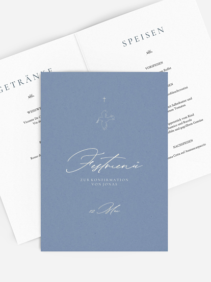 Menükarte Konfirmation Zeichen der Freude