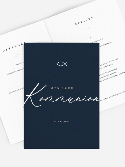 Menükarte Kommunion Fest des Glaubens