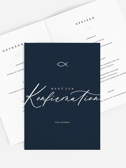 Menükarte Konfirmation Fest des Glaubens