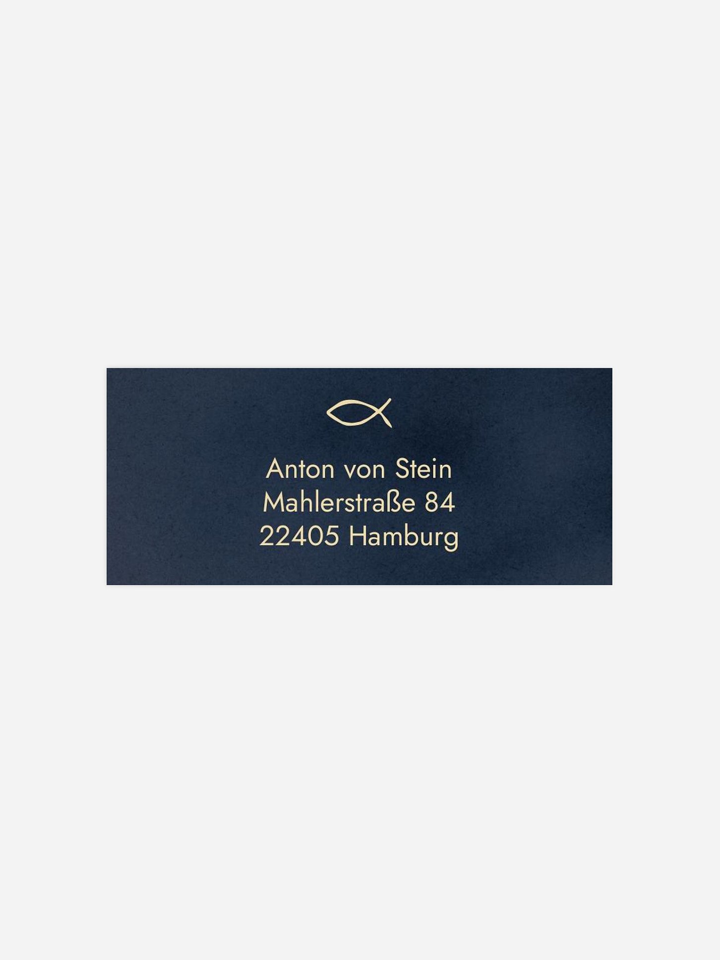 Absenderaufkleber Konfirmation und Kommunion Ichthys